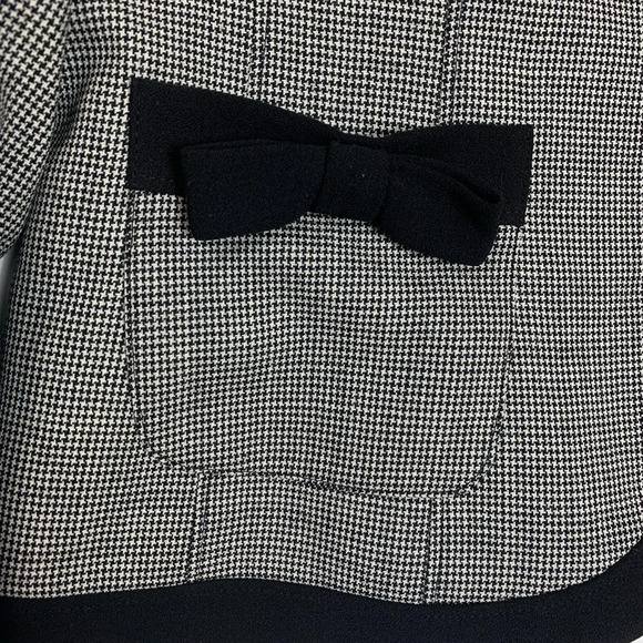 Ross Mayer Women’s 100% Wool Houndstooth Blazer Bow Pockets Size 12 Career - Picture 6 of 14